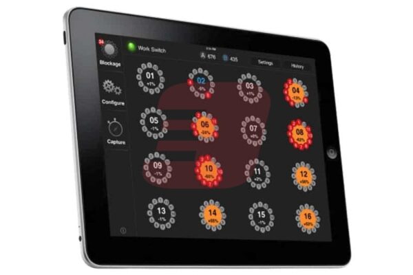 Intelligent Ag Recon Wireless Blockage & Flow Monitor on iPad