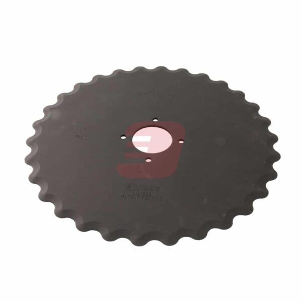 19 inch notched cutting disc top view