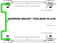 roller bearing parallel arms narrow mount